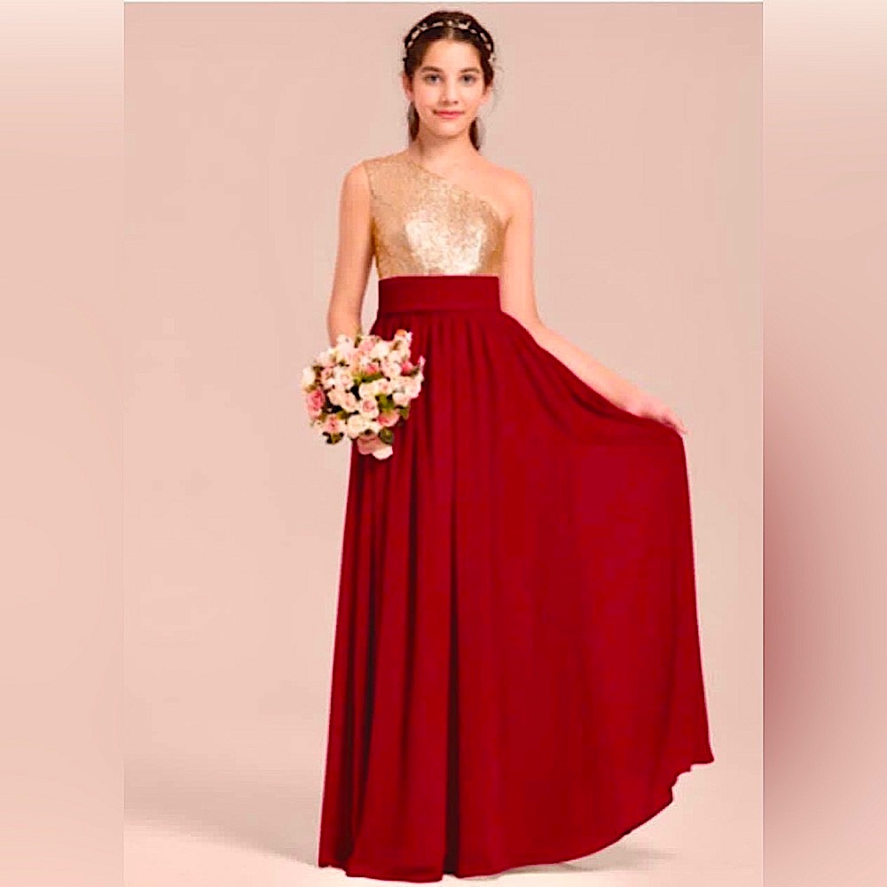 Custom Made Size 8 Junior Bridesmaid Dress
